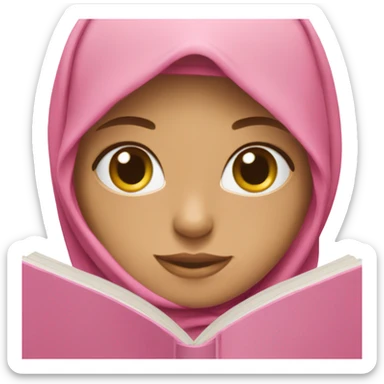 Girl in niqab reading quran  pink] sticker