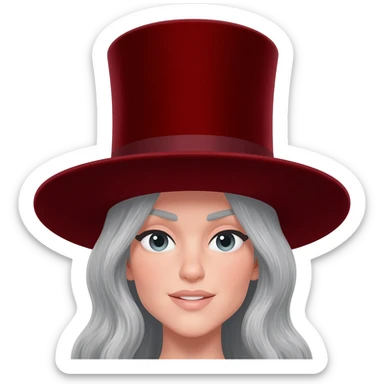 Ladies  Fancy  Red hat gray hair hat grayhair sticker