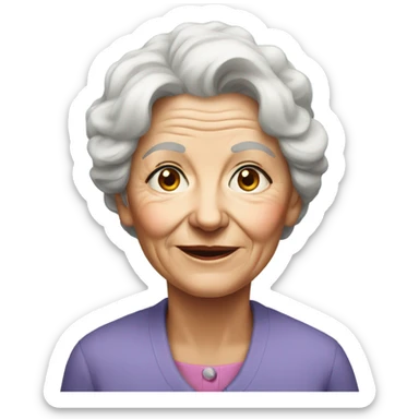 portrait of an elderly women  sticker