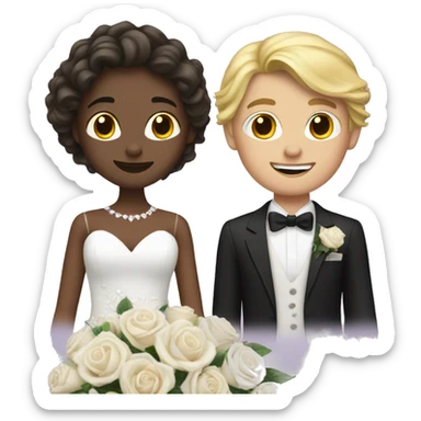 wedding blond girl and brunette men sticker
