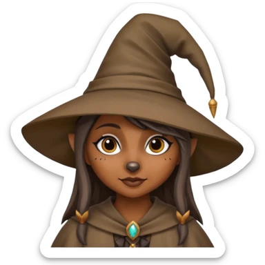 raccoon witch girl sticker