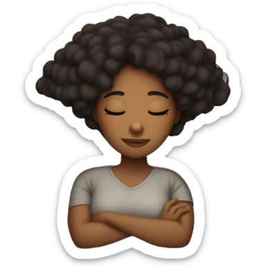 Black hair brown girl sleeping on the bed cozy  sticker