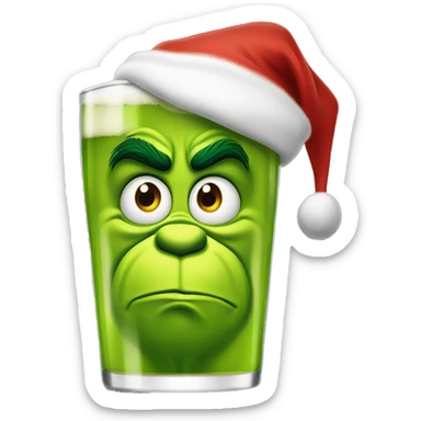 Grinch de Noël avec un verre de bière à la main sticker