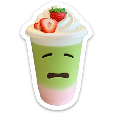 Strawberry matcha latte sticker