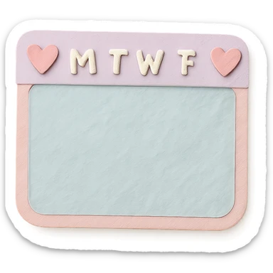 soft pastel kawaii weekly planner box with tiny heart icons sticker