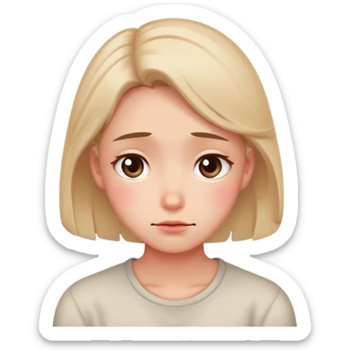 complex human emotions - embarrassment with blushing face, nostalgia with dreamy eyes, melancholy with slight smile, contentment with peaceful expression sticker