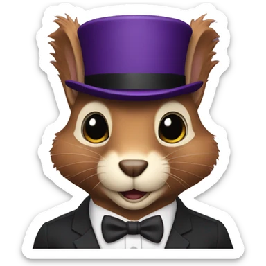 the purple squirrel in a formal suit sticker