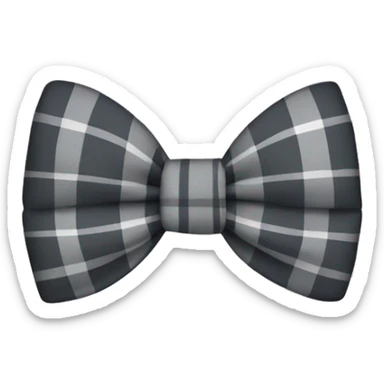 Gray plaid bow sticker