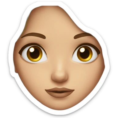 Girl-long-brownhair-beautiful-eye-eyebrow sticker