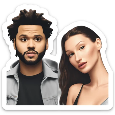 the weeknd and bella hadid sticker