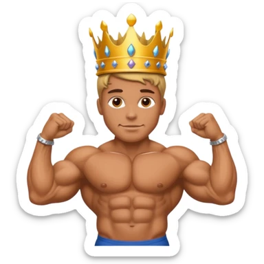 bodybuilder with a crown sticker