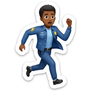 Black man running away form the police  sticker