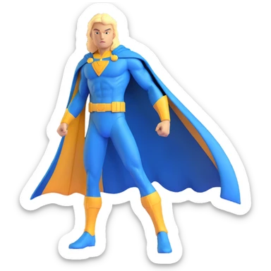 Marvel superhero Sentry with blonde hair in blue and gold costume with cape sticker
