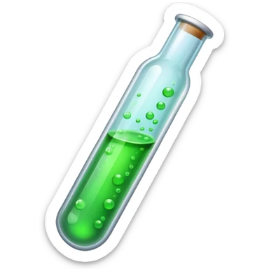 test tube with green liquid sticker