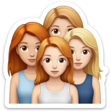 three girls , ginger, brunette and blonde  sticker