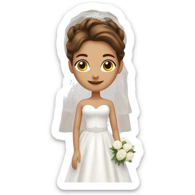 A brown haired bride  sticker