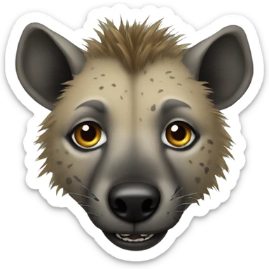Hyena with chin hair sticker