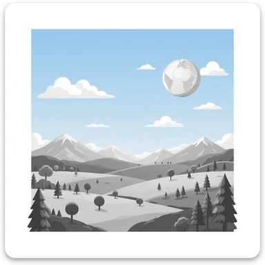 Earth but only black and white sticker
