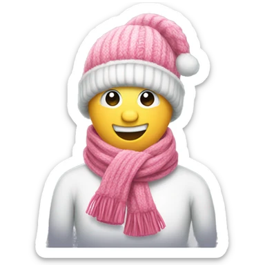 Pink scarf snowman sticker
