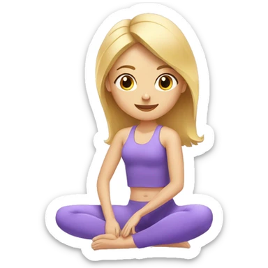 Blonde girl doing Pilates sticker