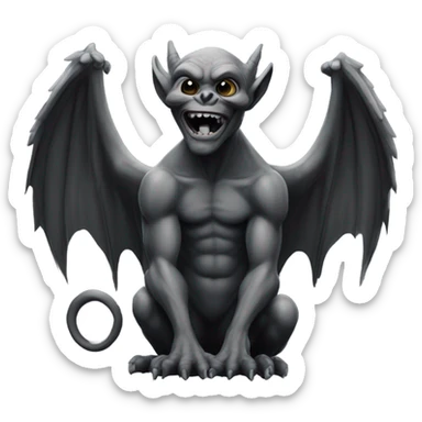 black gothic gargoyle sticker
