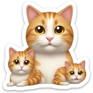 Momma cat with kittens sticker