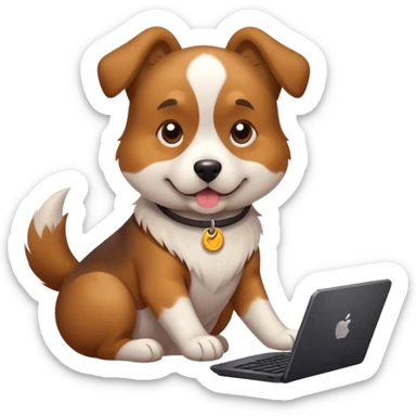 Cane che gioca al pc gaming sticker