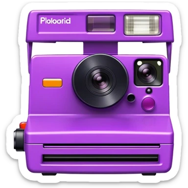 purple polaroid camera sticker