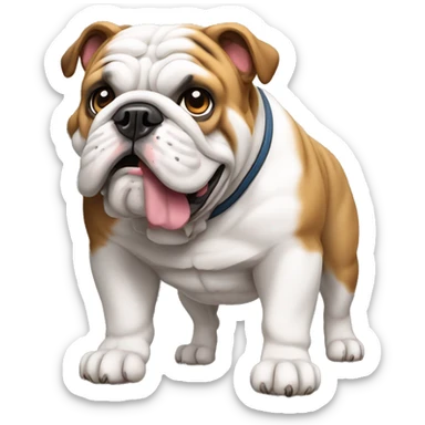 english bulldog leaning with paws on the wall standing sticker