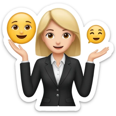 busness or skill woman emoje make it like happy need yo use in maleting and only cove face in video sticker