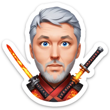 Fire-Wielding Samurai sticker