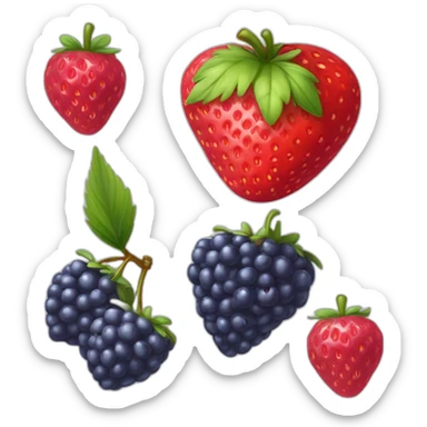 Une fraise , une framboise et une myrtille sticker