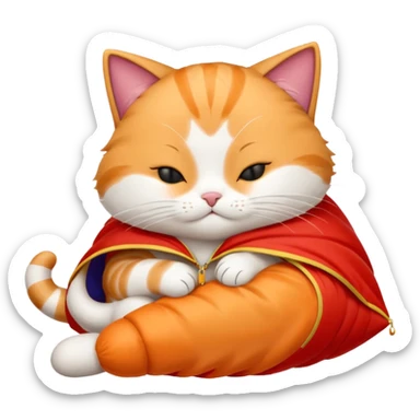 sleepy cat with red parachute sticker