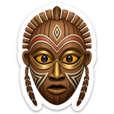 African tribal mask sticker