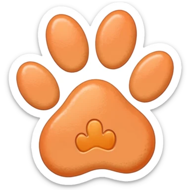 a very light pale pastel apricot pawprint sticker