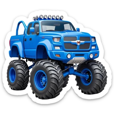 Bigfoot - Bigfoot 4x4 (Model Year: 2022) (Iconic colour: Blue) - An oversized, rugged monster truck with bold, aggressive lines painted in a striking blue. Focus on massive, rugged tires and a muscular chassis that exudes raw power and an urban legend feel. sticker