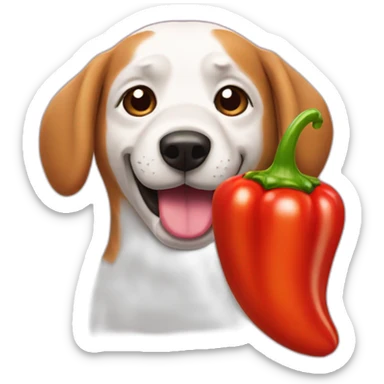 Chili the dog with a pepper sticker