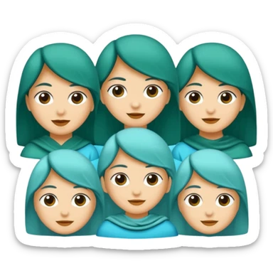 mavi yeşil ve turkuaz renk karışımlı bir madalya sticker