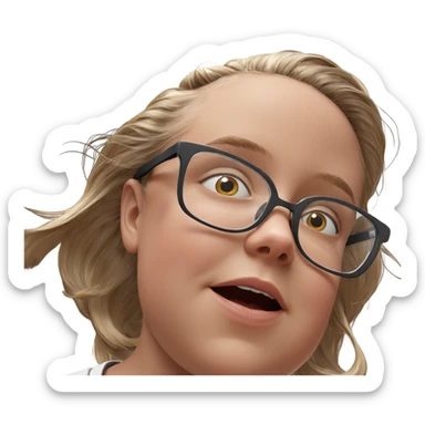 girl with glasses portrait sticker