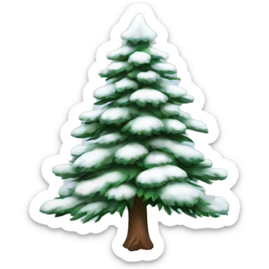 snowy pine tree sticker