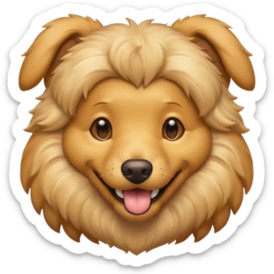 portrait of a golden dog, smiling with closed mouth, no tongue showing sticker