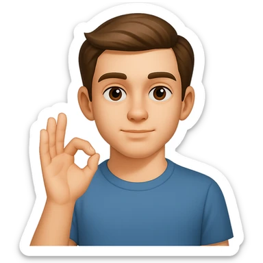 young man using sign language in this style sticker