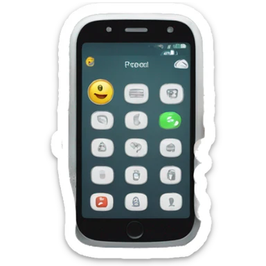 white icon with a phone and a finger that is scrolling sticker