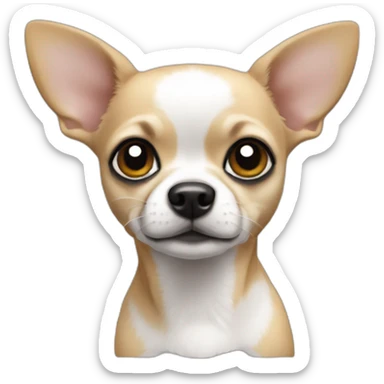 Chihuahua blanco con manchas negras  sticker