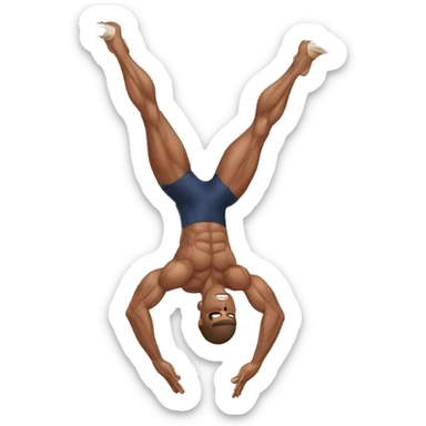 Male muscle athlete doing aerial silks sticker