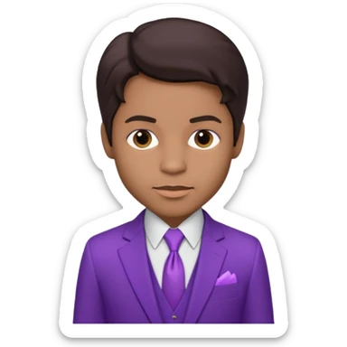 Prince Rogers Nelson with dark brown hair sticker