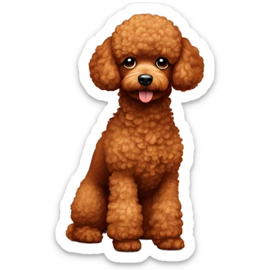 red toy poodle standing up sticker