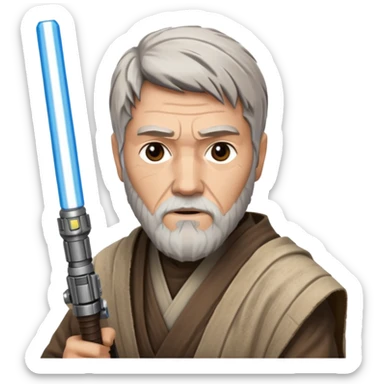 star wars master kenobi with one lightsaber sticker