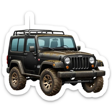 JEEP black color Jeep emoji suv sticker