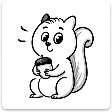 Hand-drawn confused squirrel with spiral eyes and dizzy expression sticker